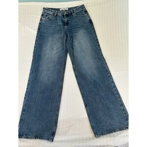 Sky Dolls Women Wide Leg Jeans Size 32 Medium Wash Tall Inseam Denim